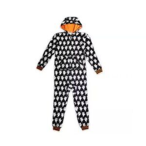 Disney Halloween NWT Large Black/White Mickey Ghosts Bodysuit Pajamas NEW
